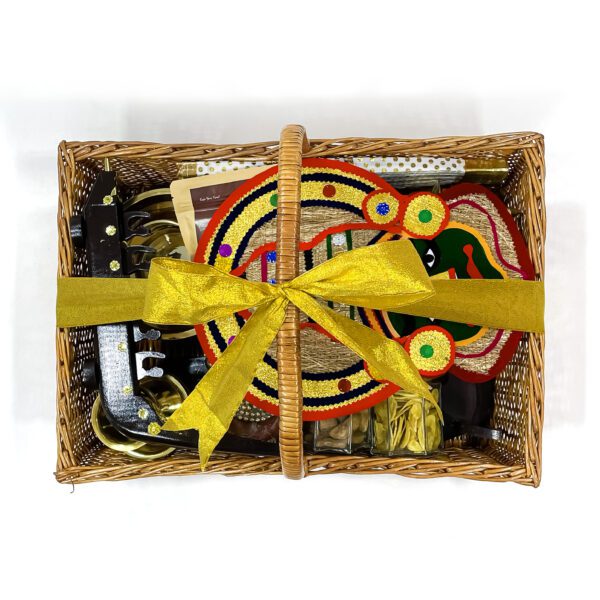 Appealing Kerala Gift basket adorned with handcrafted treasures and Traditional gifts - Image 2