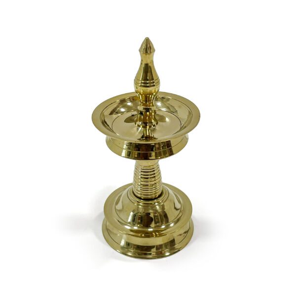 Pure brass south Indian Nilavilaku for sacred rituals and festive celebrations (Height- 7 Inches) - Image 4