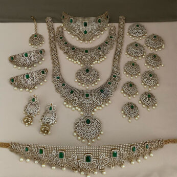 Extravagant Bridal Imitation Jewelry Set with Synthetic Gemstones