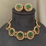 Traditional Green Stone Necklace Set