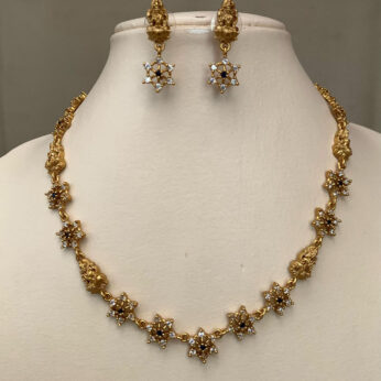 Elegant  Diamond Star Necklace and Earrings Set