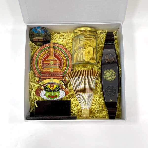 Kerala cultural gift box adorned with Kathakali stand, Thiru udayada, and more - Image 4