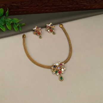 Vibrant Multi-Stone Imitation Necklace Set: Radiant Elegance