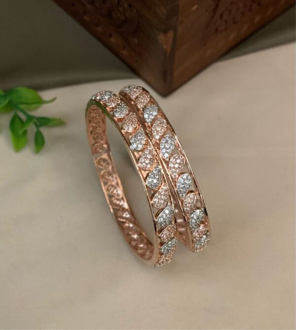 Shimmer rose gold Bangle Set