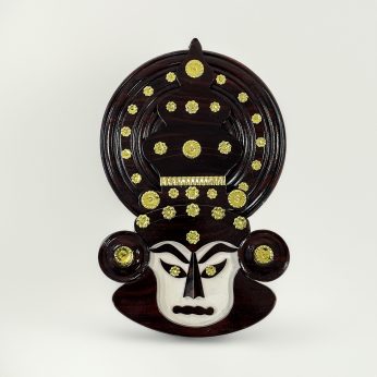 Kerala Kathakali wooden mask art idol (H-12 inch) Wall Hanging