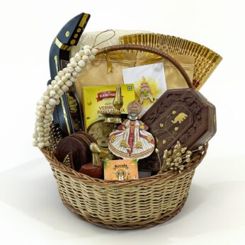 Ultimate Onam Gift Hamper  for women : Includes Kerala Saree, Nilavilak, & More