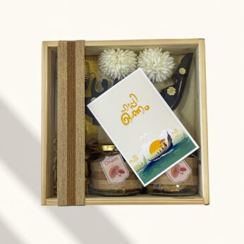 Deluxe Onam Gift Hamper with Unique Wooden Box | Timeless Kerala Elegance