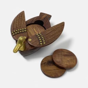 Handcrafted Duck Shaped Wooden Cup Coaster