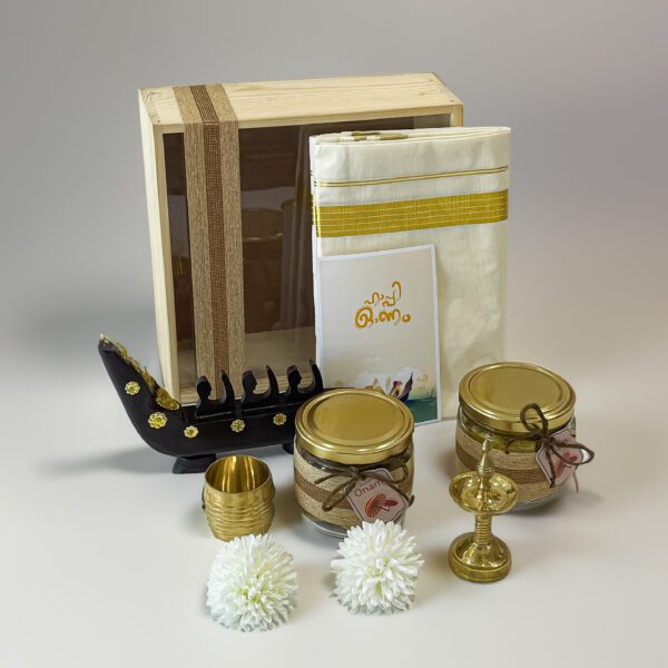 Deluxe Onam Gift Hamper with Unique Wooden Box | Timeless Kerala Elegance - Image 4