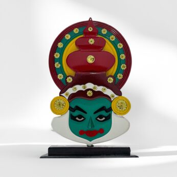 Multi coloured Kathakali Colour Wooden Face Stand (H-13 inch)