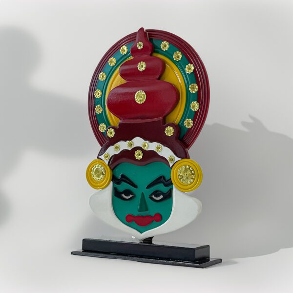 Cultural Heritage Kathakali Wooden Face Stand