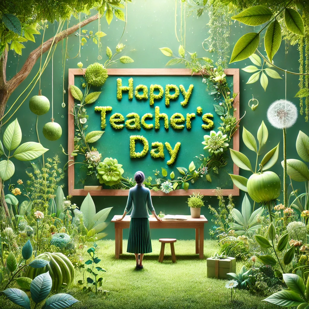 unique Teachers Day image with an organic nature inspired theme India's Favourite Online Gift Shop