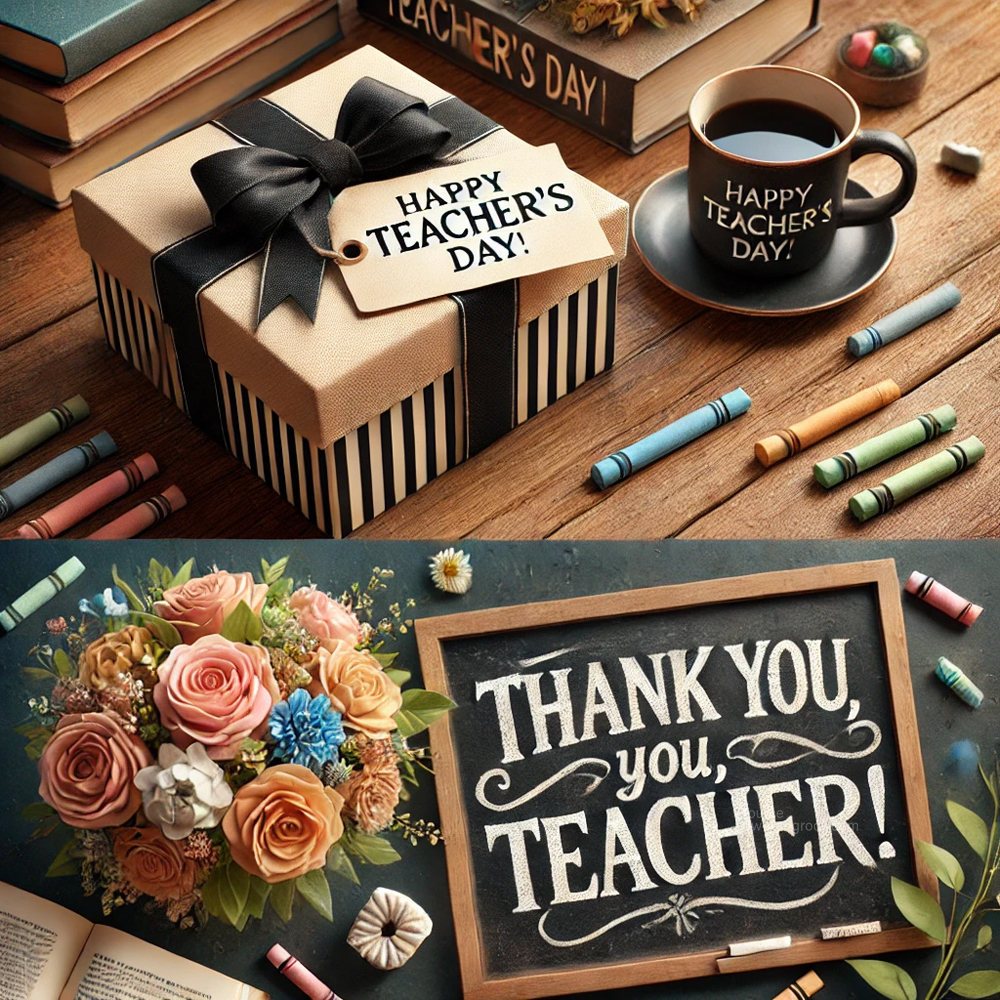 Two unique realistic images celebrating Teachers Day India's Favourite Online Gift Shop