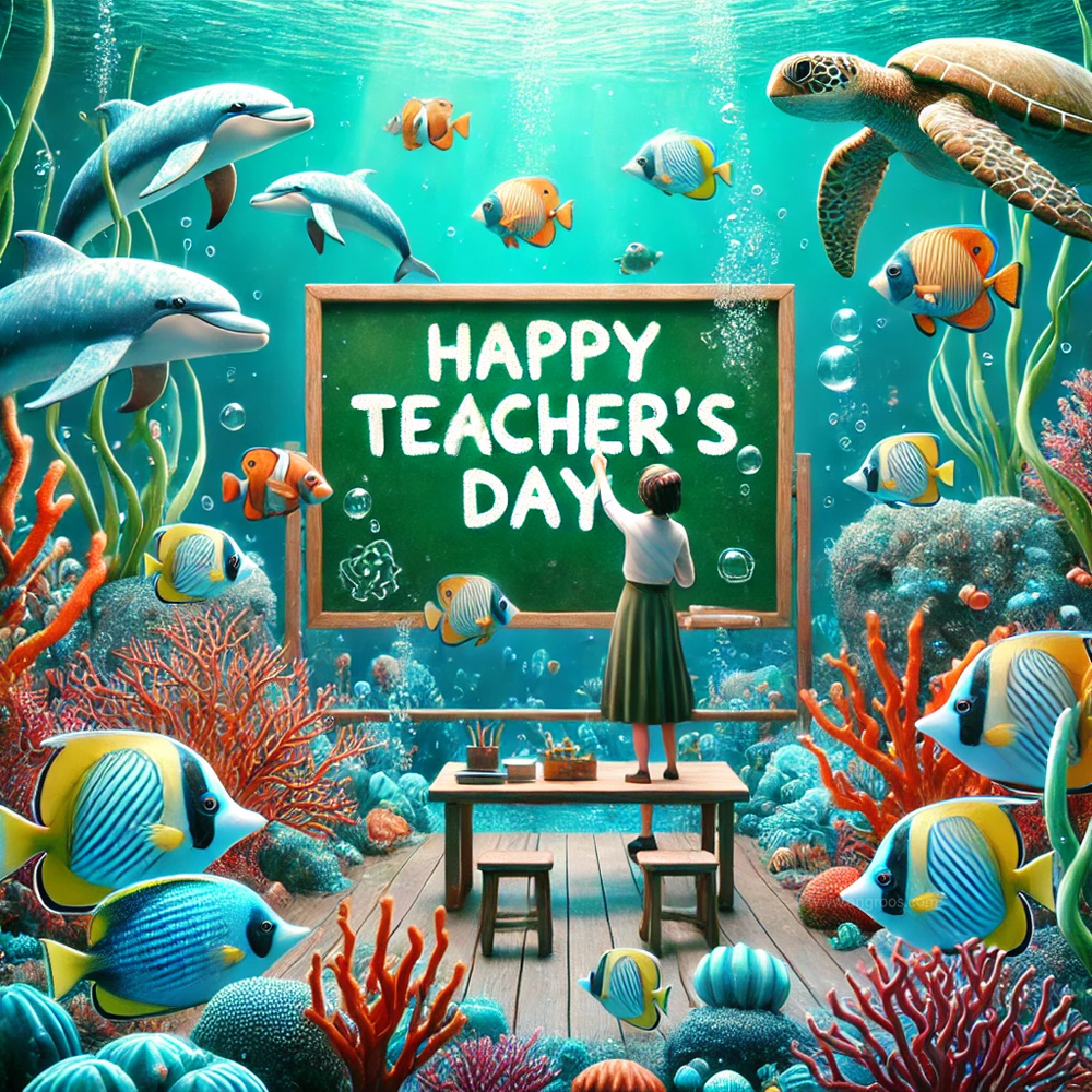 unique Teachers Day image with an underwater theme India's Favourite Online Gift Shop