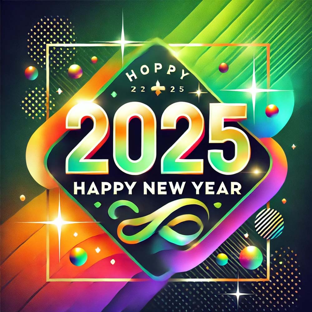 A colorful and festive New Year 2025 greeting card India's Favourite Online Gift Shop