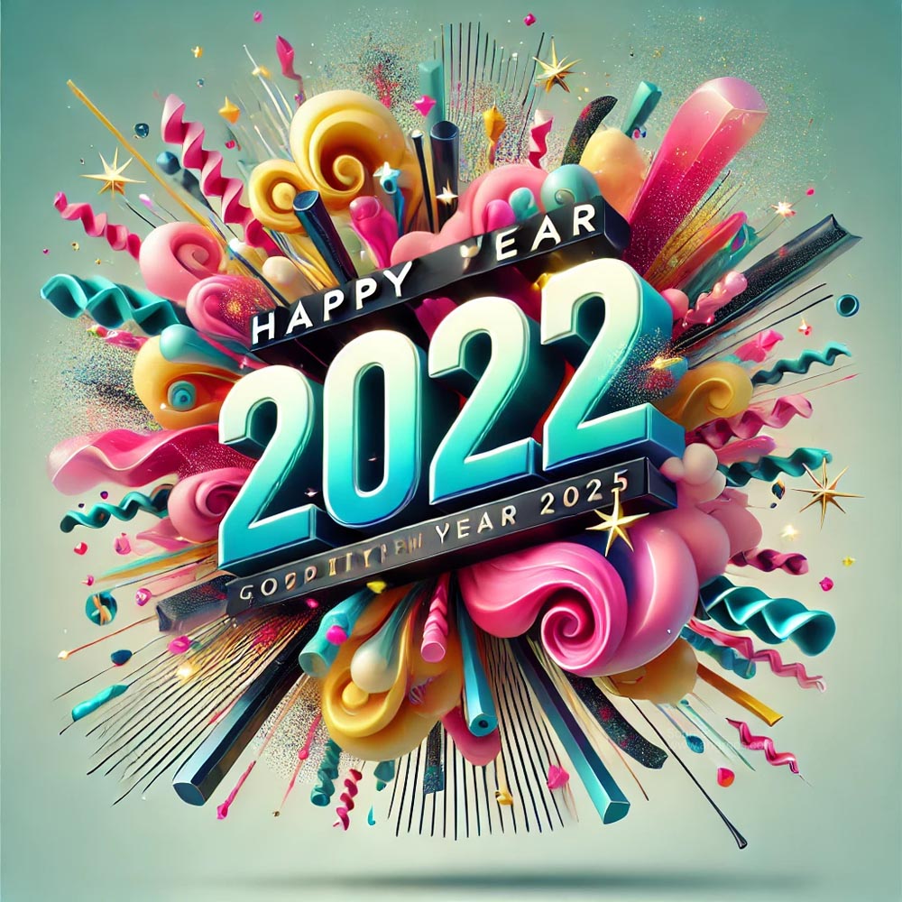 A completely unique and dynamic New Year 2025 greeting card India's Favourite Online Gift Shop