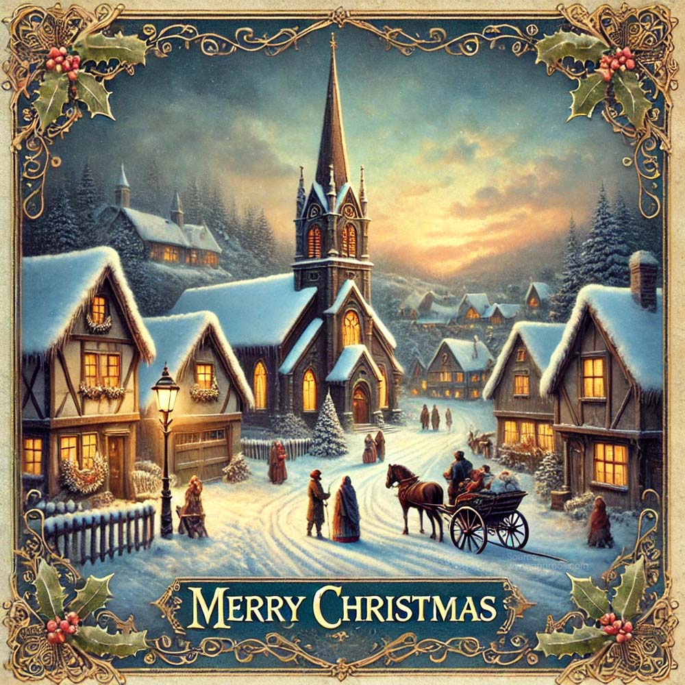 Christmas greeting card featuring a peaceful snow India's Favourite Online Gift Shop