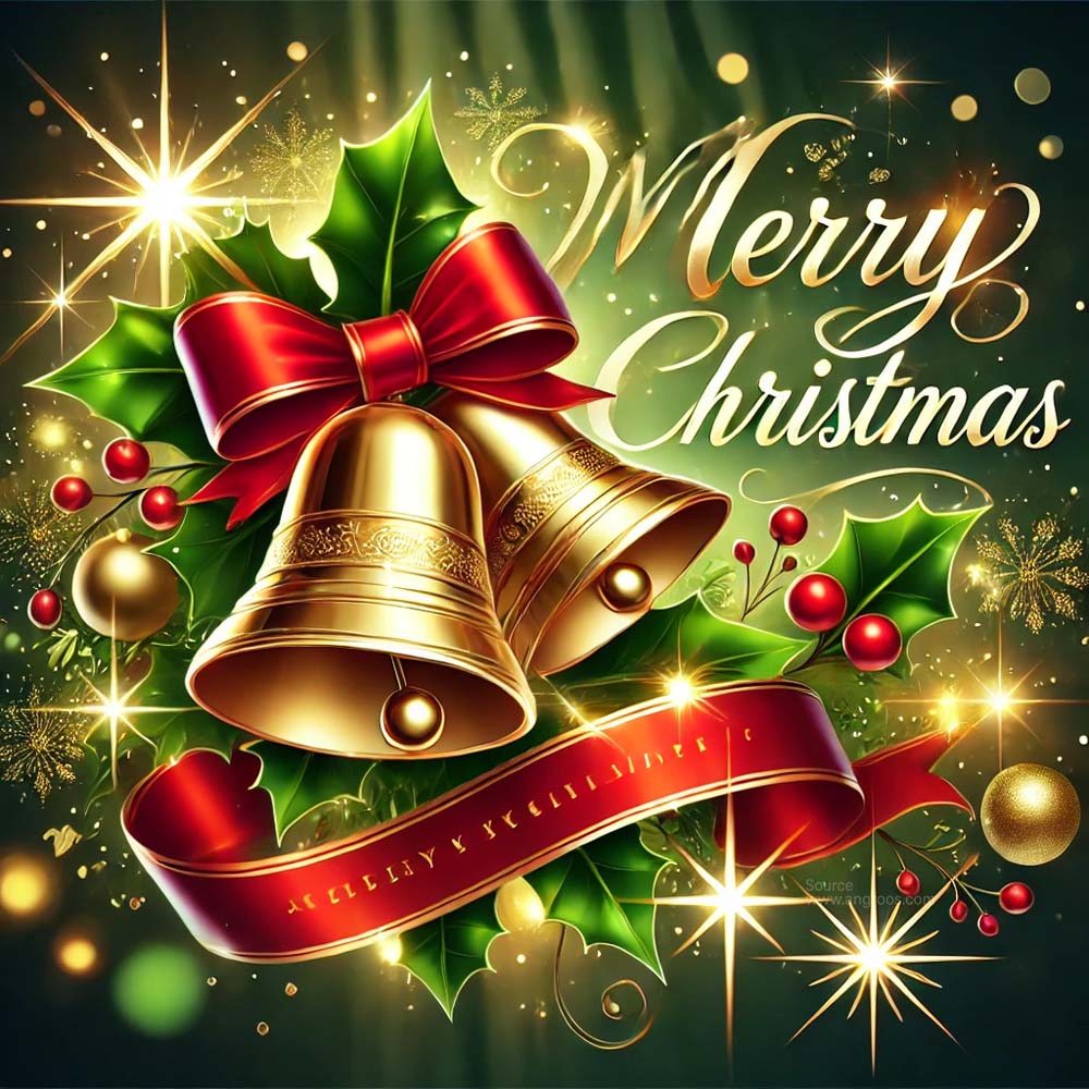 Christmas greeting card featuring a sparkling holiday bell 1 India's Favourite Online Gift Shop