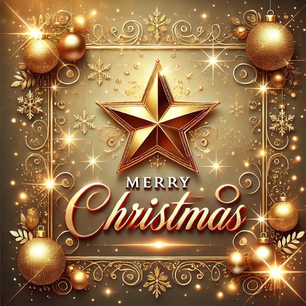 Christmas greeting card featuring an elegant star 1 India's Favourite Online Gift Shop