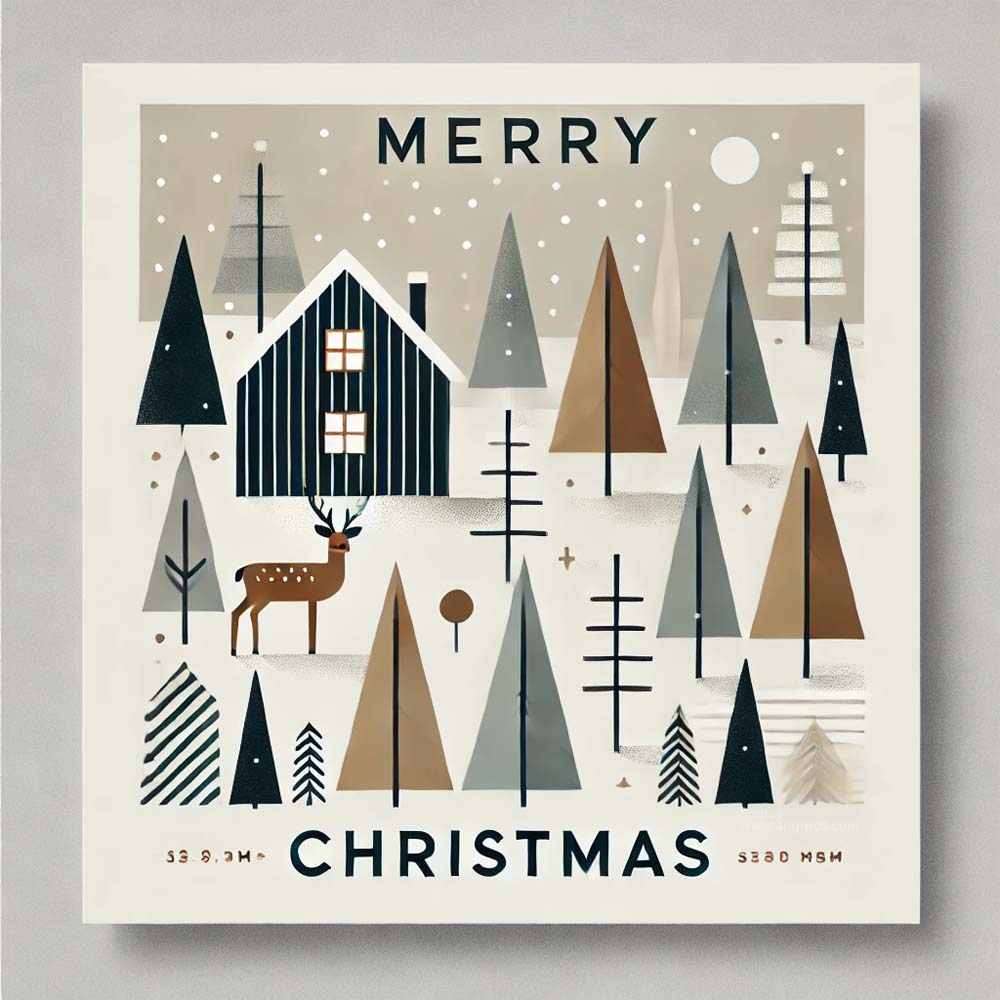 Christmas greeting card in a minimalist Scandinavian design India's Favourite Online Gift Shop