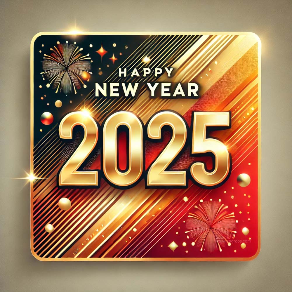 modern and festive New Year 2025 greeting card in square format. 2 India's Favourite Online Gift Shop