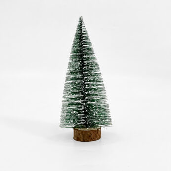 8-Inch Mini Snow-Flocked Artificial Christmas Tree with Wooden Base