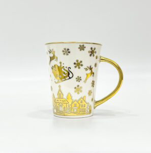 Golden Christmas-Themed Mug