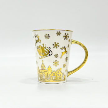 Elegant Golden Christmas Mug | Luxurious Festive Design for Memorable Gifting