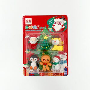 Christmas Themed Erasers Set