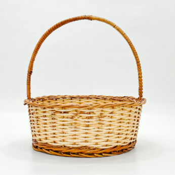 Versatile Handcrafted Cane Basket – Stylish 16-Inch Storage Solution for Any Room