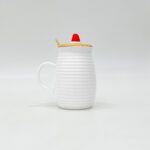 White Mug with Lid and Spoon