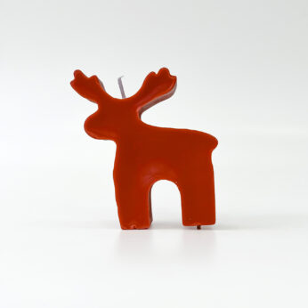 Red Reindeer-Shaped Candle – Festive Holiday Décor Piece