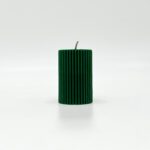 Green Ribbed Candle