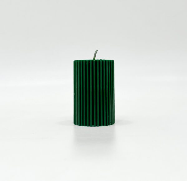 Green Ribbed Candle