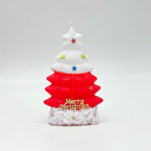 Red and White Christmas Tree Candle