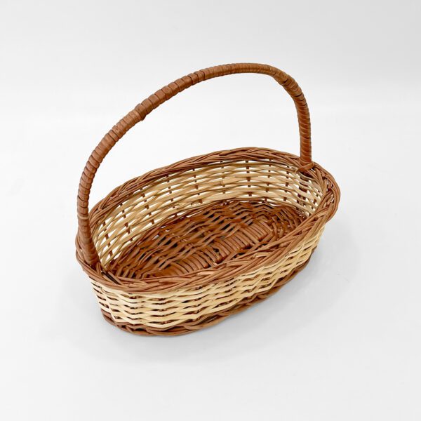 Charming Handwoven Wicker Basket with Handle - Image 2