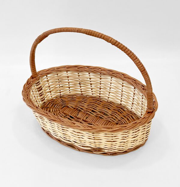 Elegant Handwoven Oval Wicker Basket with Handle - Spacious, Lightweight & Multi-Purpose Storage Solution - Image 2