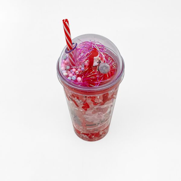 Santa-Themed Tumbler with Dome Lid and Reusable Straw - Image 2