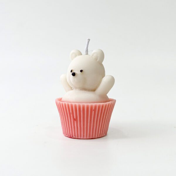 Whimsical Bear Cupcake Candle – Perfect for Gifting & Decor - Image 2