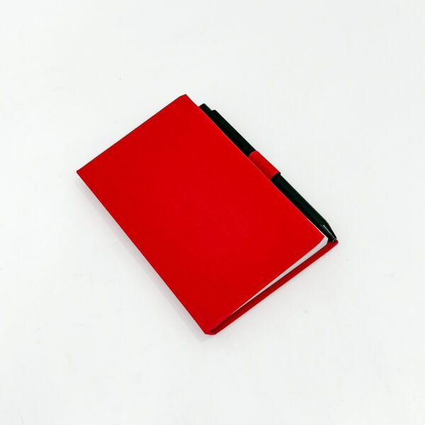 Compact Red Notebook with Pen Holder - Stylish & Portable Writing Companion - Image 2