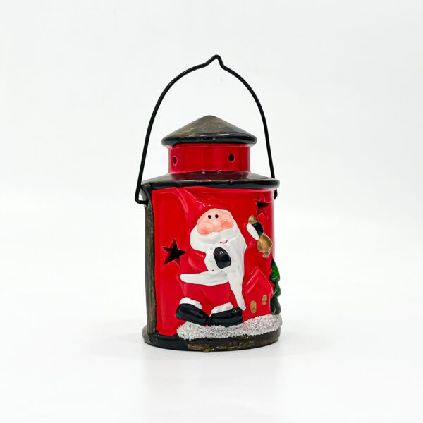 Charming Red Christmas Lamp – Santa Motif, Star Cut-Outs, Perfect Holiday Decor! - Image 2