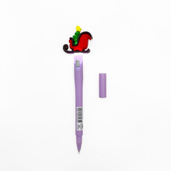 Festive Yellow, Green, Pink And Blue Gel Pen with Cute Reindeer Topper Pack Of 4 - Image 2