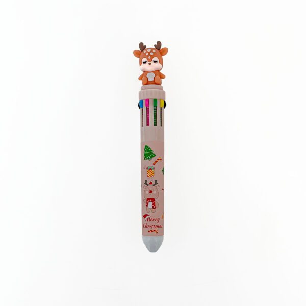 Reindeer-Themed Multi-Color Christmas Pen x4 – Cute Stationery for Kids