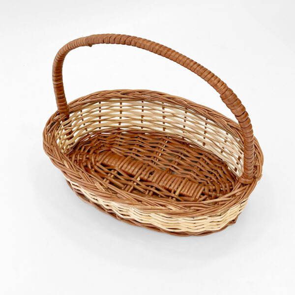 Charming Handwoven Wicker Basket with Handle - Image 3