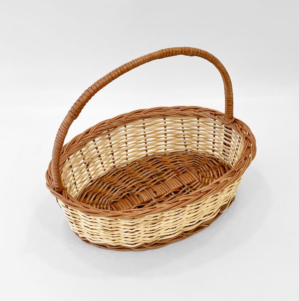 Elegant Handwoven Oval Wicker Basket with Handle - Spacious, Lightweight & Multi-Purpose Storage Solution - Image 3