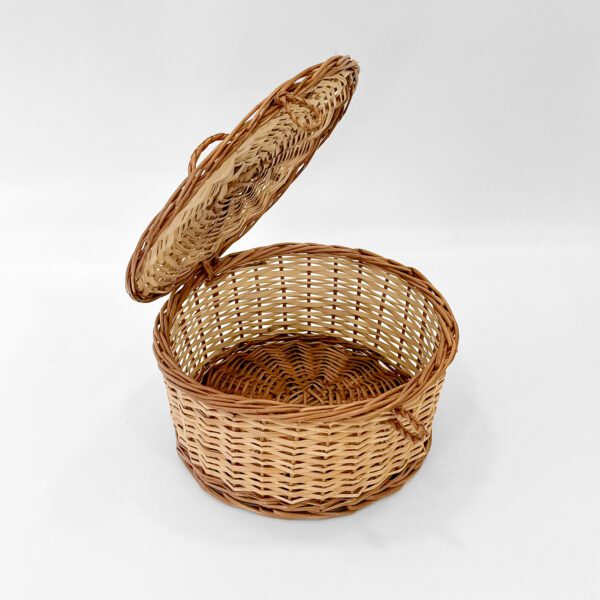 Exquisite Handcrafted Round Cane Basket with Lid – Durable, Eco-Friendly & Stylish Storage Solution - Image 3