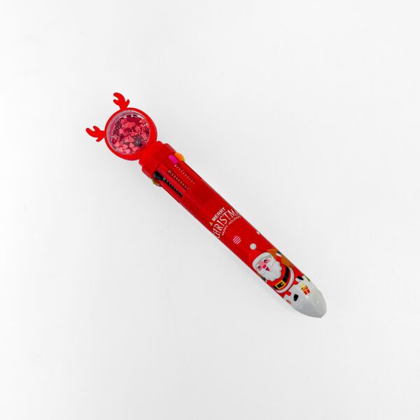 Multicolor Christmas-Themed 10-in-1 Ballpoint Pen x2 with Santa Claus - Image 3