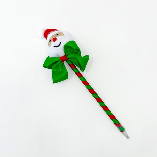 Santa-Themed Decorative Pen with Festive Bow | Pack Of 2 - Image 3