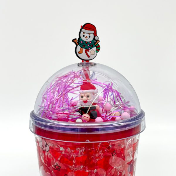 Santa-Themed Tumbler with Dome Lid and Reusable Straw - Image 3