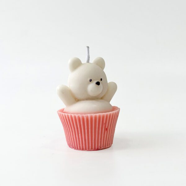 Whimsical Bear Cupcake Candle – Perfect for Gifting & Decor - Image 3